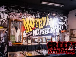 An exhibit at The Mothman Museum